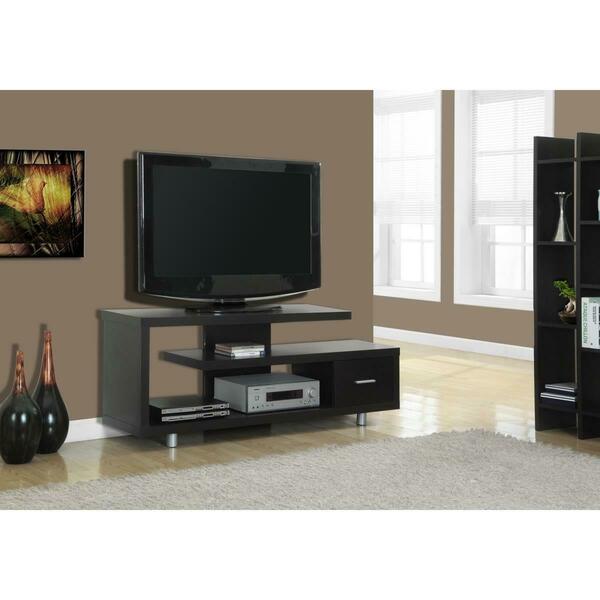 Magneticismmagnetismo 24 in. Particle Board, Hollow Core, Silver Metal TV Stand with a Drawer MA3699921